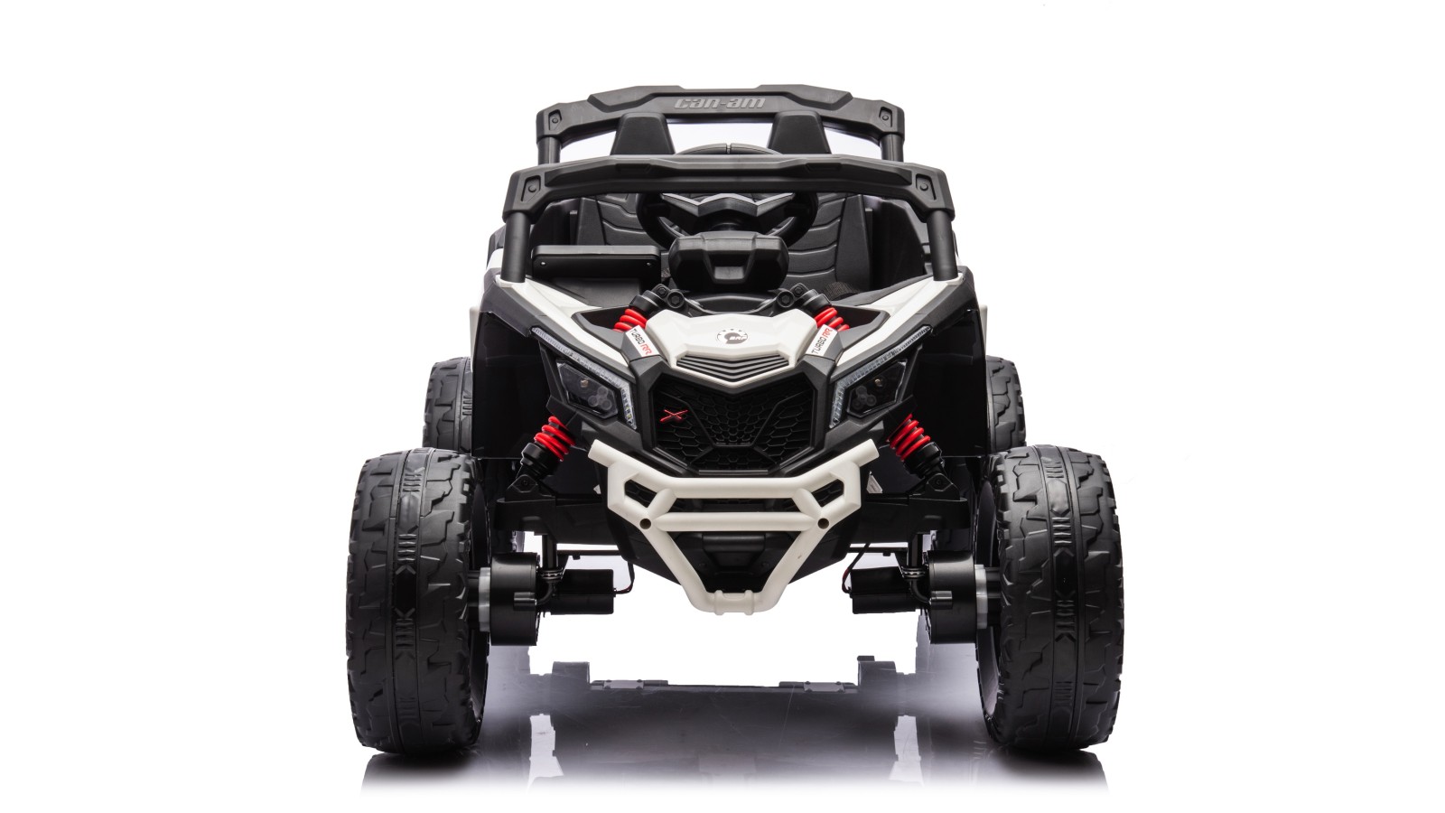 Auto Macchina Elettrica per Bambini 24V UTV CAN AM MAVERICK Full Optional Telecomando 2 Motori da 200W Porte Apribili Bianca