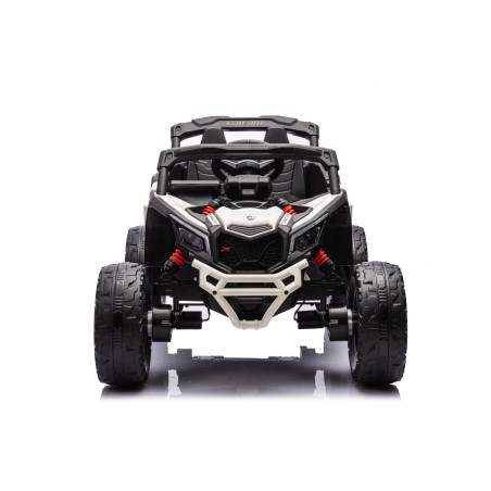 Auto Macchina Elettrica per Bambini 24V UTV CAN AM MAVERICK Full Optional Telecomando 2 Motori da 200W Porte Apribili Bianca