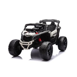 Auto Macchina Elettrica per Bambini 24V UTV CAN AM MAVERICK Full Optional Telecomando 2 Motori da 200W Porte Apribili Bianca