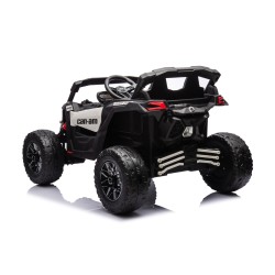 Auto Macchina Elettrica per Bambini 24V UTV CAN AM MAVERICK Full Optional Telecomando 2 Motori da 200W Porte Apribili Bianca