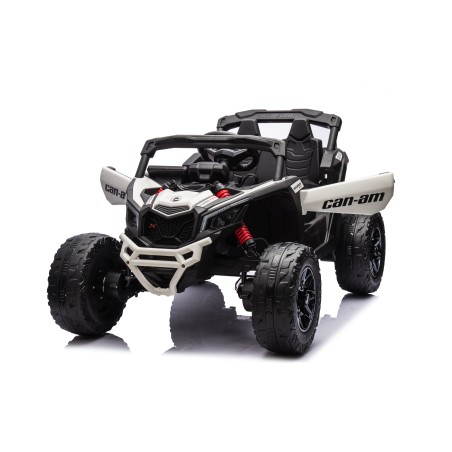 Auto Macchina Elettrica per Bambini 24V UTV CAN AM MAVERICK Full Optional Telecomando 2 Motori da 200W Porte Apribili Bianca