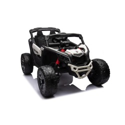 Auto Macchina Elettrica per Bambini 24V UTV CAN AM MAVERICK Full Optional Telecomando 2 Motori da 200W Porte Apribili Bianca