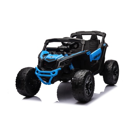 Auto Macchina Elettrica per Bambini 24V UTV CAN AM MAVERICK Full Optional Telecomando 2 Motori da 200W Porte Apribili Blue