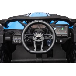 Auto Macchina Elettrica per Bambini 24V UTV CAN AM MAVERICK Full Optional Telecomando 2 Motori da 200W Porte Apribili Blue