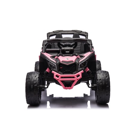 Auto Macchina Elettrica per Bambini 24V UTV CAN AM MAVERICK Full Optional Telecomando 2 Motori da 200W Porte Apribili Rosa