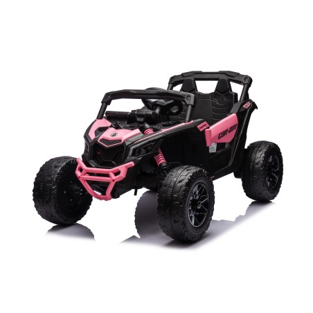 Auto Macchina Elettrica per Bambini 24V UTV CAN AM MAVERICK Full Optional Telecomando 2 Motori da 200W Porte Apribili Rosa