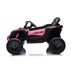 Auto Macchina Elettrica per Bambini 24V UTV CAN AM MAVERICK Full Optional Telecomando 2 Motori da 200W Porte Apribili Rosa