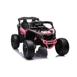 Auto Macchina Elettrica per Bambini 24V UTV CAN AM MAVERICK Full Optional Telecomando 2 Motori da 200W Porte Apribili Rosa