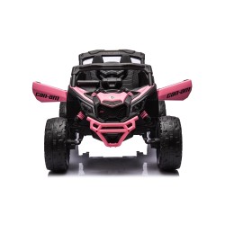 Auto Macchina Elettrica per Bambini 24V UTV CAN AM MAVERICK Full Optional Telecomando 2 Motori da 200W Porte Apribili Rosa