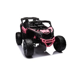 Auto Macchina Elettrica per Bambini 24V UTV CAN AM MAVERICK Full Optional Telecomando 2 Motori da 200W Porte Apribili Rosa