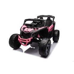 Auto Macchina Elettrica per Bambini 24V UTV CAN AM MAVERICK Full Optional Telecomando 2 Motori da 200W Porte Apribili Rosa