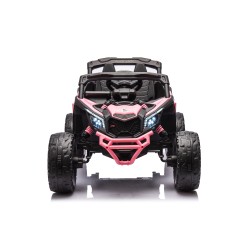 Auto Macchina Elettrica per Bambini 24V UTV CAN AM MAVERICK Full Optional Telecomando 2 Motori da 200W Porte Apribili Rosa