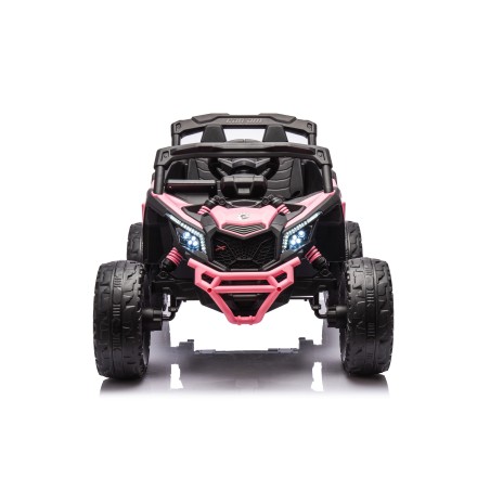 Auto Macchina Elettrica per Bambini 24V UTV CAN AM MAVERICK Full Optional Telecomando 2 Motori da 200W Porte Apribili Rosa