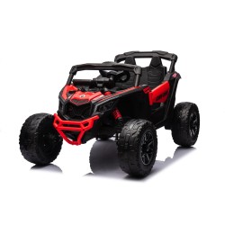 Auto Macchina Elettrica per Bambini 24V UTV CAN AM MAVERICK Full Optional Telecomando 2 Motori da 200W Porte Apribili Rossa