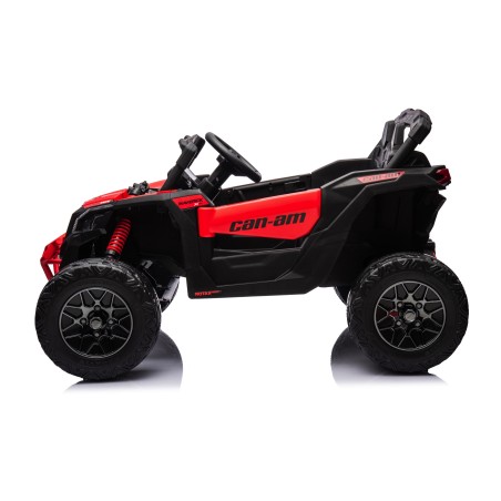 Auto Macchina Elettrica per Bambini 24V UTV CAN AM MAVERICK Full Optional Telecomando 2 Motori da 200W Porte Apribili Rossa