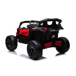 Auto Macchina Elettrica per Bambini 24V UTV CAN AM MAVERICK Full Optional Telecomando 2 Motori da 200W Porte Apribili Rossa