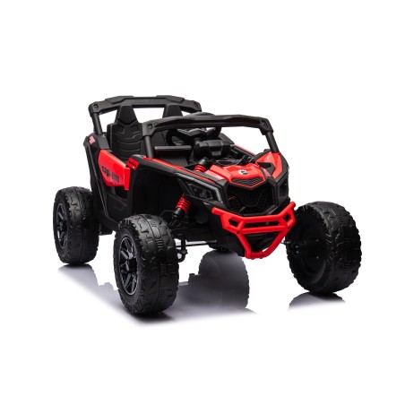 Auto Macchina Elettrica per Bambini 24V UTV CAN AM MAVERICK Full Optional Telecomando 2 Motori da 200W Porte Apribili Rossa