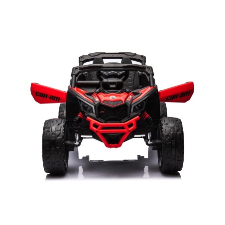 Auto Macchina Elettrica per Bambini 24V UTV CAN AM MAVERICK Full Optional Telecomando 2 Motori da 200W Porte Apribili Rossa