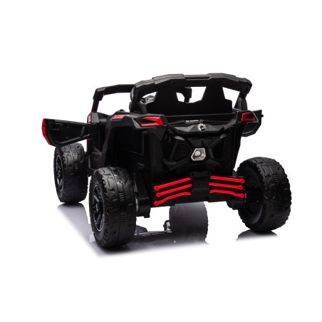 Auto Macchina Elettrica per Bambini 24V UTV CAN AM MAVERICK Full Optional Telecomando 2 Motori da 200W Porte Apribili Rossa