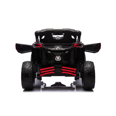 Auto Macchina Elettrica per Bambini 24V UTV CAN AM MAVERICK Full Optional Telecomando 2 Motori da 200W Porte Apribili Rossa