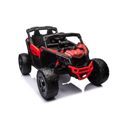 Auto Macchina Elettrica per Bambini 24V UTV CAN AM MAVERICK Full Optional Telecomando 2 Motori da 200W Porte Apribili Rossa