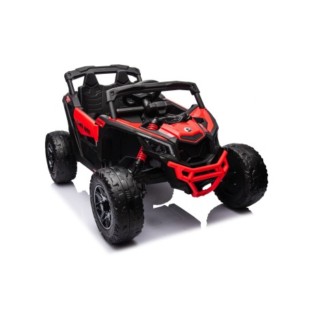 Auto Macchina Elettrica per Bambini 24V UTV CAN AM MAVERICK Full Optional Telecomando 2 Motori da 200W Porte Apribili Rossa