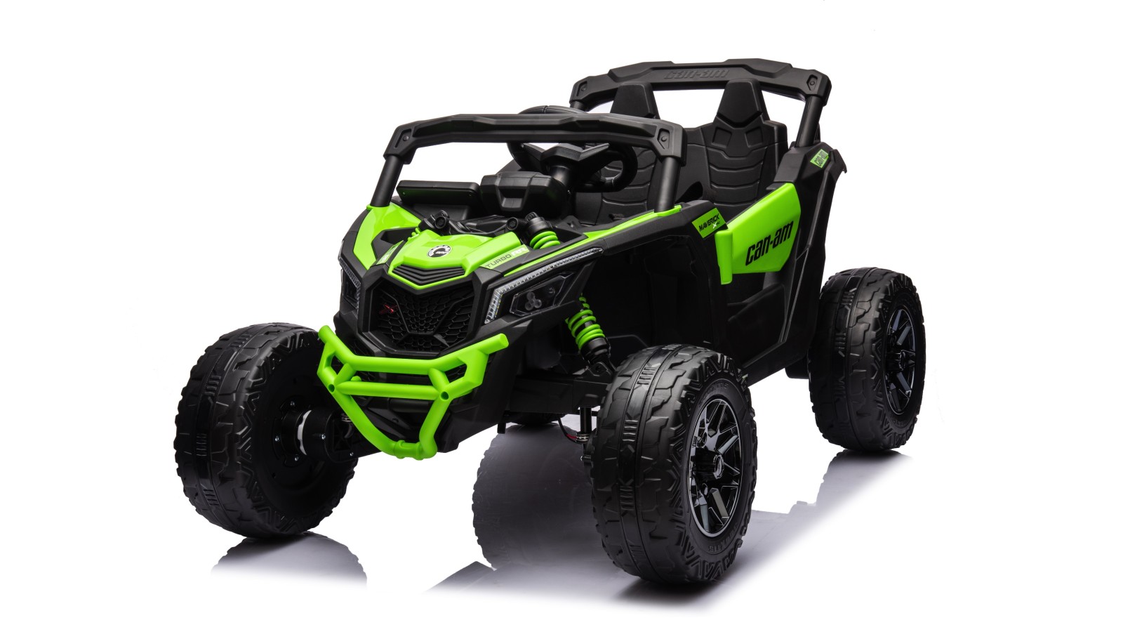 Auto Macchina Elettrica per Bambini 24V UTV CAN AM MAVERICK Full Optional Telecomando 2 Motori da 200W Porte Apribili Verde