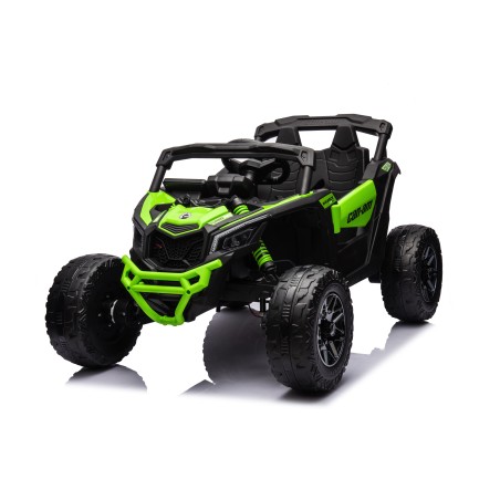 Auto Macchina Elettrica per Bambini 24V UTV CAN AM MAVERICK Full Optional Telecomando 2 Motori da 200W Porte Apribili Verde