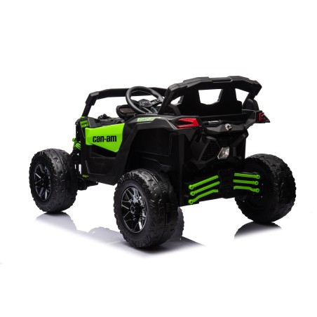 Auto Macchina Elettrica per Bambini 24V UTV CAN AM MAVERICK Full Optional Telecomando 2 Motori da 200W Porte Apribili Verde