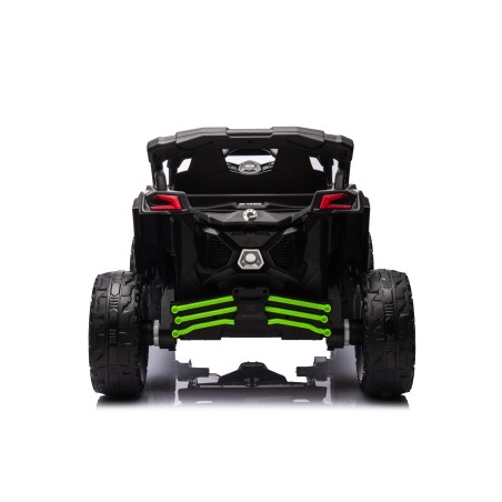 Auto Macchina Elettrica per Bambini 24V UTV CAN AM MAVERICK Full Optional Telecomando 2 Motori da 200W Porte Apribili Verde