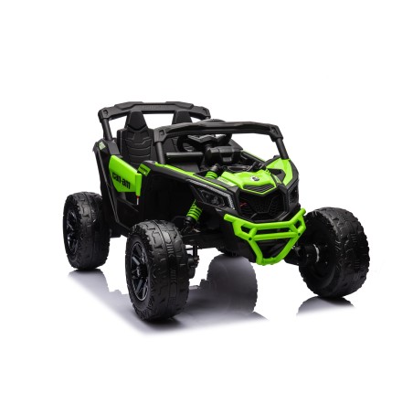 Auto Macchina Elettrica per Bambini 24V UTV CAN AM MAVERICK Full Optional Telecomando 2 Motori da 200W Porte Apribili Verde