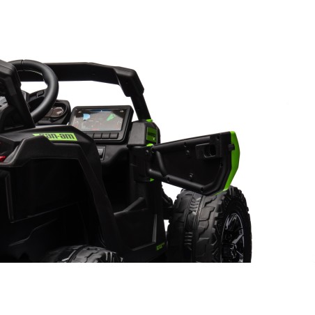 Auto Macchina Elettrica per Bambini 24V UTV CAN AM MAVERICK Full Optional Telecomando 2 Motori da 200W Porte Apribili Verde