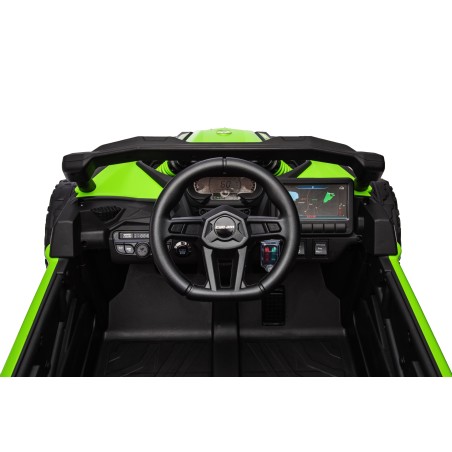 Auto Macchina Elettrica per Bambini 24V UTV CAN AM MAVERICK Full Optional Telecomando 2 Motori da 200W Porte Apribili Verde