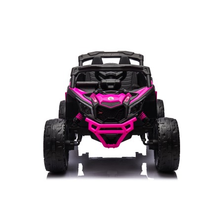 Auto Macchina Elettrica per Bambini 24V UTV CAN AM MAVERICK Full Optional Telecomando 2 Motori da 200W Porte Apribili Fucsia