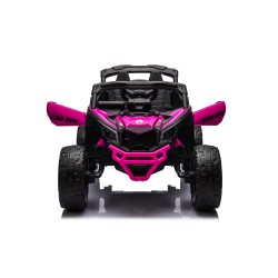 Auto Macchina Elettrica per Bambini 24V UTV CAN AM MAVERICK Full Optional Telecomando 2 Motori da 200W Porte Apribili Fucsia