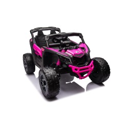 Auto Macchina Elettrica per Bambini 24V UTV CAN AM MAVERICK Full Optional Telecomando 2 Motori da 200W Porte Apribili Fucsia