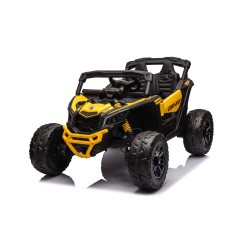 Auto Macchina Elettrica per Bambini 24V UTV CAN AM MAVERICK Full Optional Telecomando 2 Motori da 200W Porte Apribili Yellow