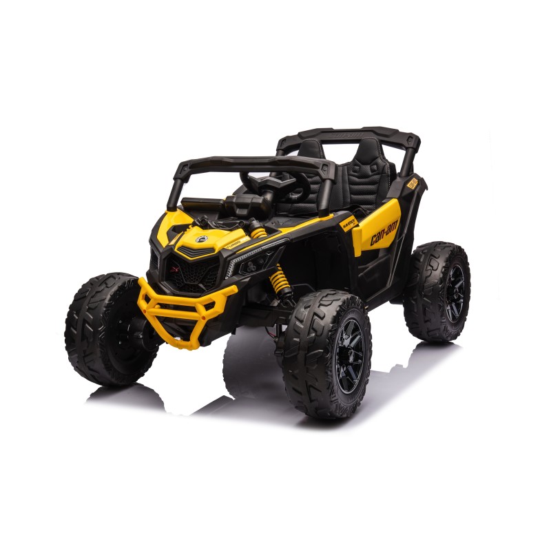 Auto Macchina Elettrica per Bambini 24V UTV CAN AM MAVERICK Full Optional Telecomando 2 Motori da 200W Porte Apribili Yellow