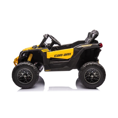 Auto Macchina Elettrica per Bambini 24V UTV CAN AM MAVERICK Full Optional Telecomando 2 Motori da 200W Porte Apribili Yellow