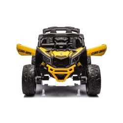 Auto Macchina Elettrica per Bambini 24V UTV CAN AM MAVERICK Full Optional Telecomando 2 Motori da 200W Porte Apribili Yellow