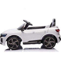 Auto Macchina Elettrica per Bambini 12V Audi SQ8 e-tron Sedile Pelle con Telecomando Cintura di Sicurezza Porte Apribili Bianca