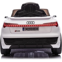 Auto Macchina Elettrica per Bambini 12V Audi SQ8 e-tron Sedile Pelle con Telecomando Cintura di Sicurezza Porte Apribili Bianca