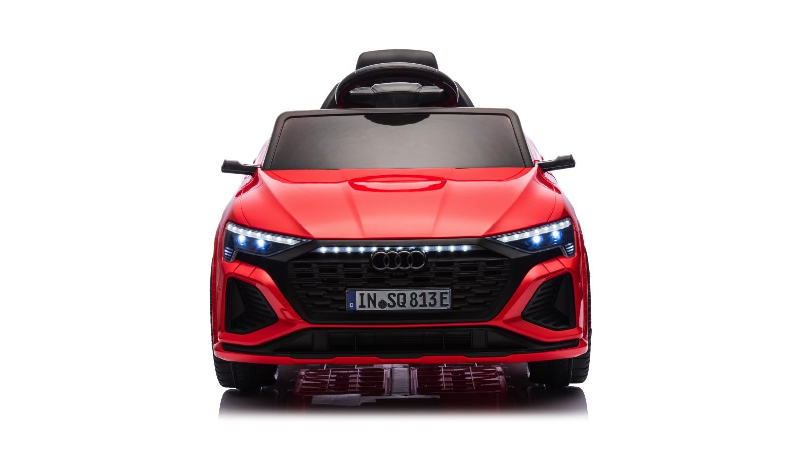 Auto Macchina Elettrica per Bambini 12V Audi SQ8 e-tron Sedile Pelle con Telecomando Cintura di Sicurezza Porte Apribili Rossa