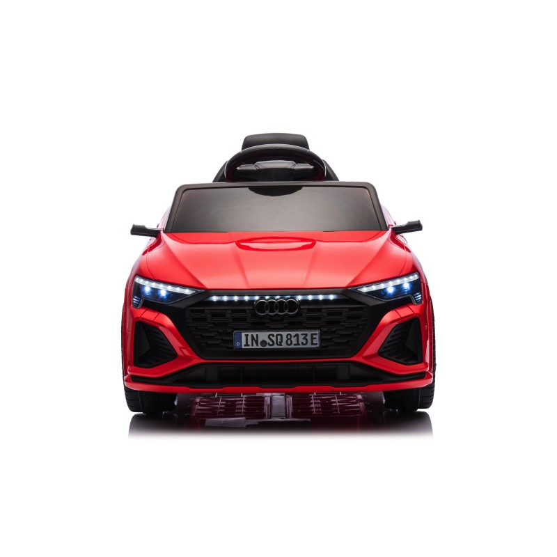 Auto Macchina Elettrica per Bambini 12V Audi SQ8 e-tron Sedile Pelle con Telecomando Cintura di Sicurezza Porte Apribili Rossa