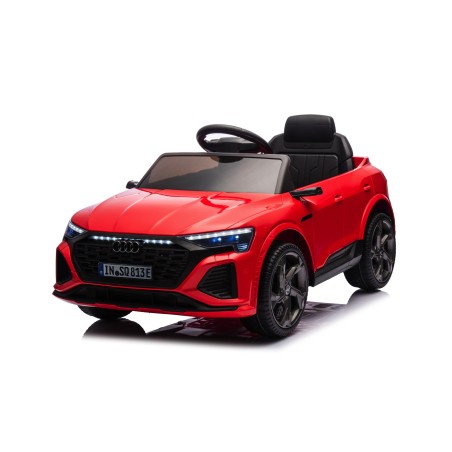 Auto Macchina Elettrica per Bambini 12V Audi SQ8 e-tron Sedile Pelle con Telecomando Cintura di Sicurezza Porte Apribili Rossa