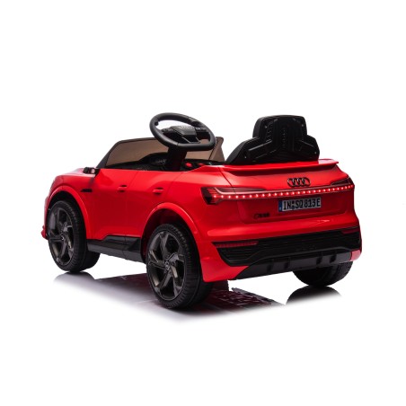 Auto Macchina Elettrica per Bambini 12V Audi SQ8 e-tron Sedile Pelle con Telecomando Cintura di Sicurezza Porte Apribili Rossa