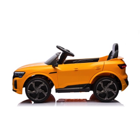 Auto Macchina Elettrica per Bambini 12V Audi SQ8 e-tron Sedile Pelle con Telecomando Cintura di Sicurezza Porte Apribili Giallo