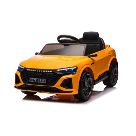 Auto Macchina Elettrica per Bambini 12V Audi SQ8 e-tron Sedile Pelle con Telecomando Cintura di Sicurezza Porte Apribili Giallo