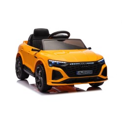 Auto Macchina Elettrica per Bambini 12V Audi SQ8 e-tron Sedile Pelle con Telecomando Cintura di Sicurezza Porte Apribili Giallo