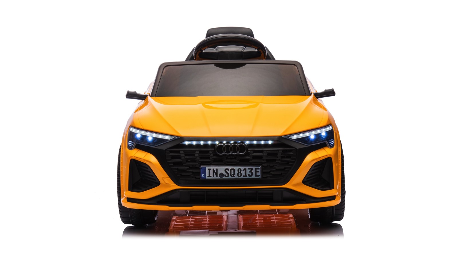 Auto Macchina Elettrica per Bambini 12V Audi SQ8 e-tron Sedile Pelle con Telecomando Cintura di Sicurezza Porte Apribili Giallo